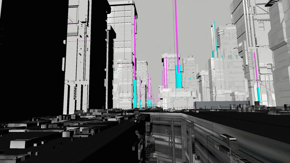 赛博朋克场景穿梭动画 FBX+C4D格式模型-科幻场景模型库-Cinema 4D(.c4d)模型下载-cg模型网