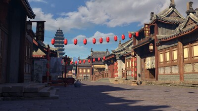 古代街道 古代房子模型-古代场景模型库-Maya(.ma/.mb)模型下载-cg模型网