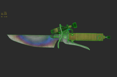 063 pbr次世代 烤蓝 匕首 短刀 小刀 菜刀 蒸汽朋克 赛博朋克 科幻