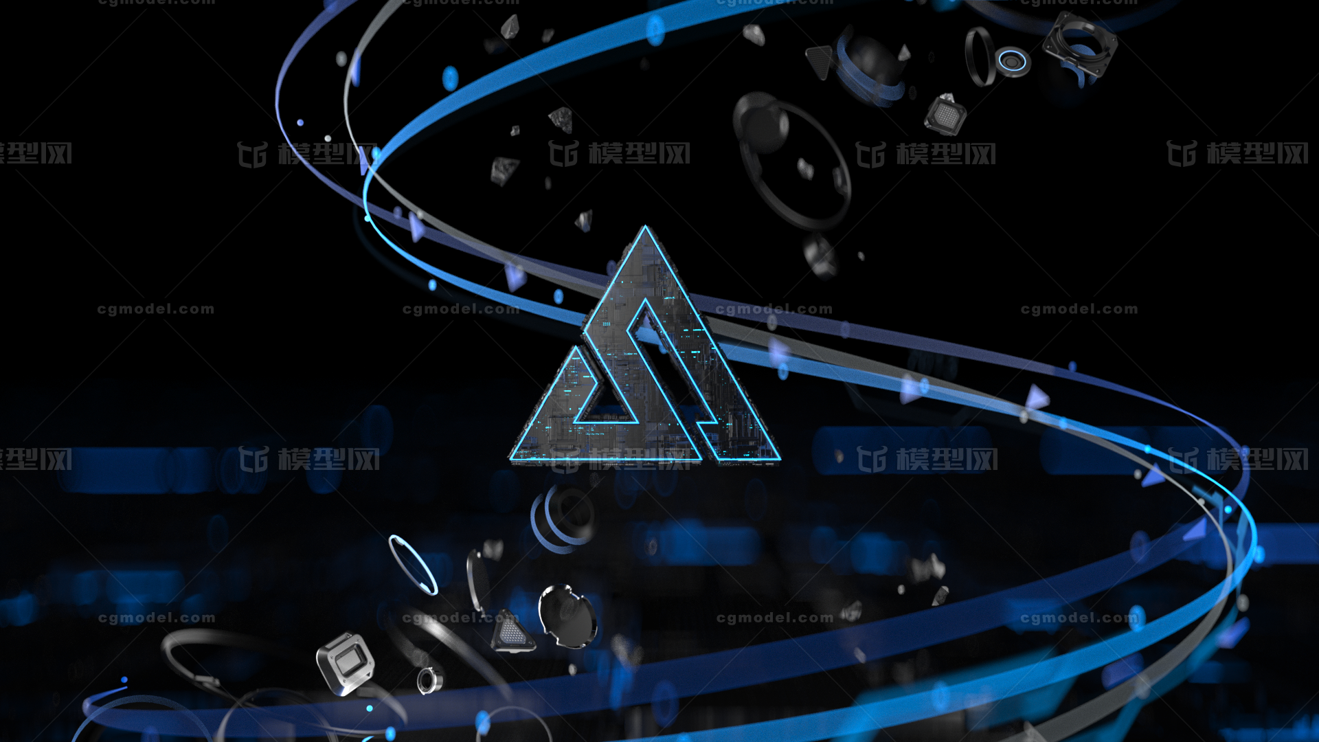 零件碎片化logo 科幻logo 星际迷航 光线穿梭logo 机械logo 科技感