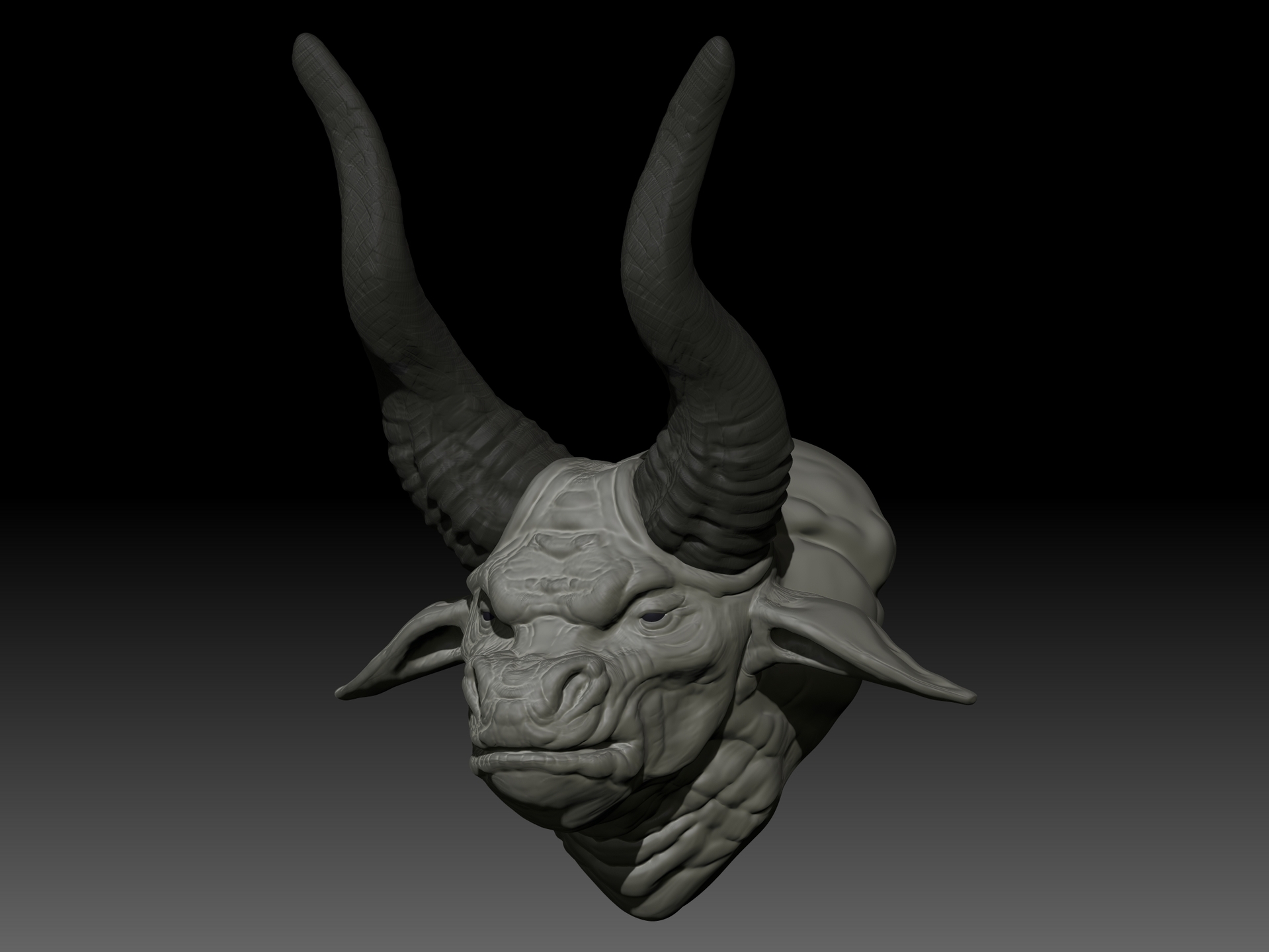 zbrush牛头-临摹-角色/人物/生物-qiaodan324-cg模型网