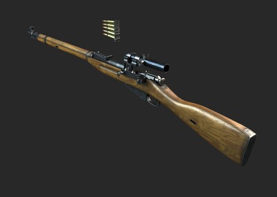 pbr 二战苏联莫辛纳甘狙击步枪9130_c5银河作品_武器枪械模型_cg模型