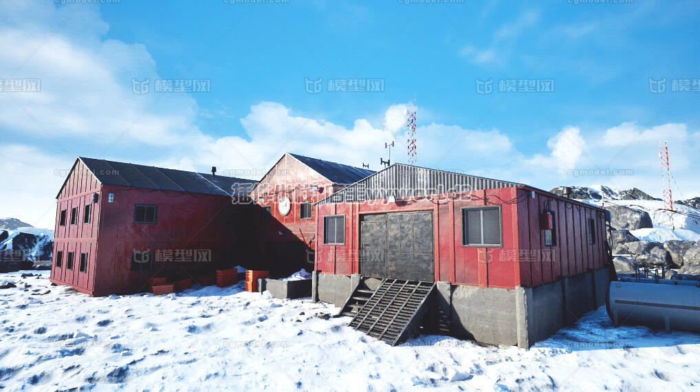 Ue4次世代北极极地雪地基地 哨站研究所冰雪场景虚幻4 Cg模型网 Cgmodel 三维设计师交流互动平台 专注多品类3d模型下载 原创作品分享 软件学习