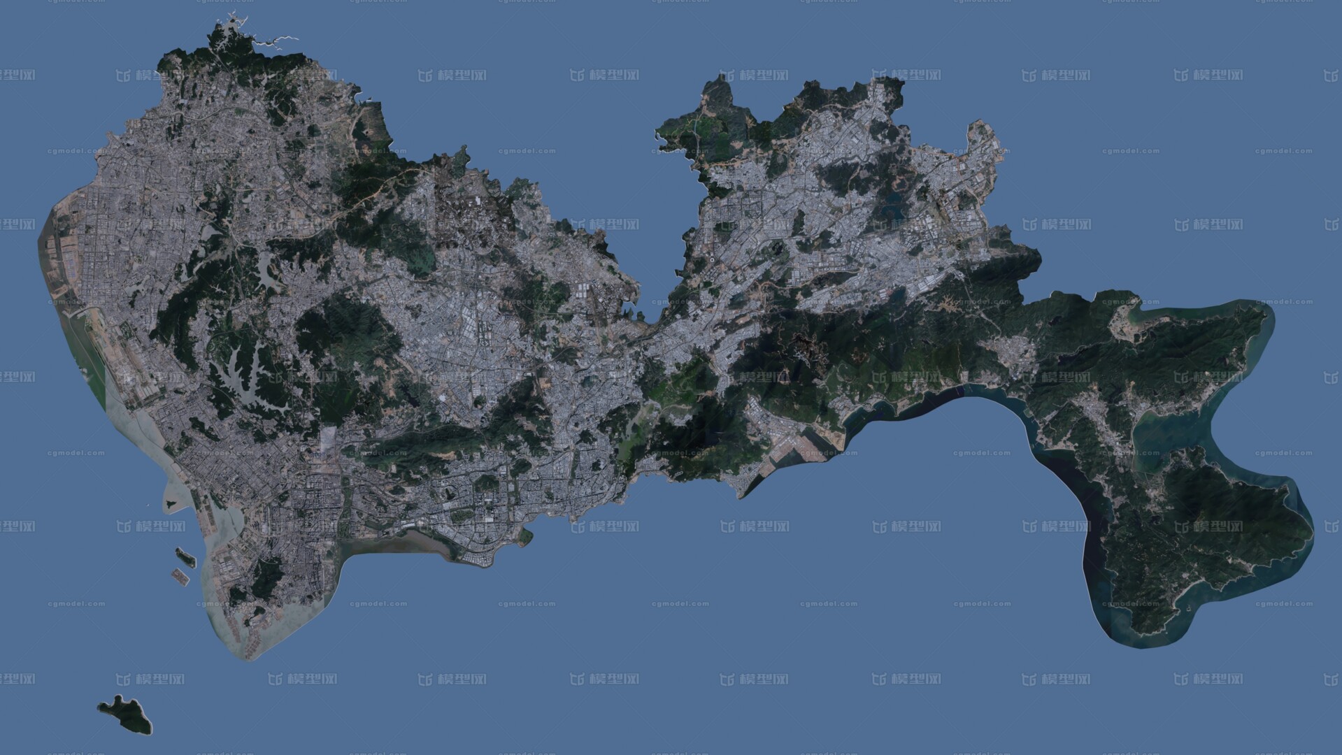 深圳市3d模型 深圳市体块模型 深圳