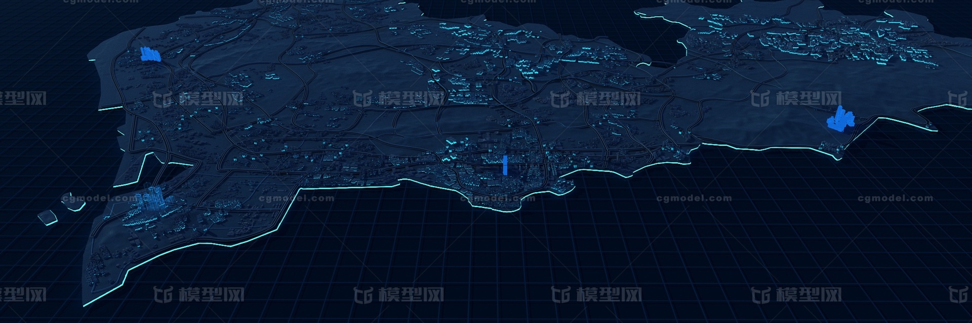 深圳地形 深圳地图 配楼 路网 地形地貌  前海 南山 福田  龙岗 科技