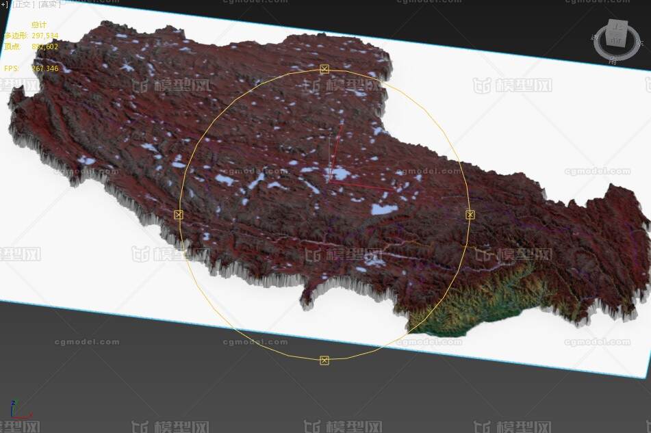 西藏彩色3d三维地形