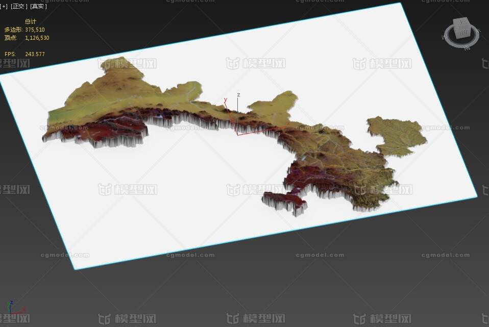 甘肃省彩色3d三维地形