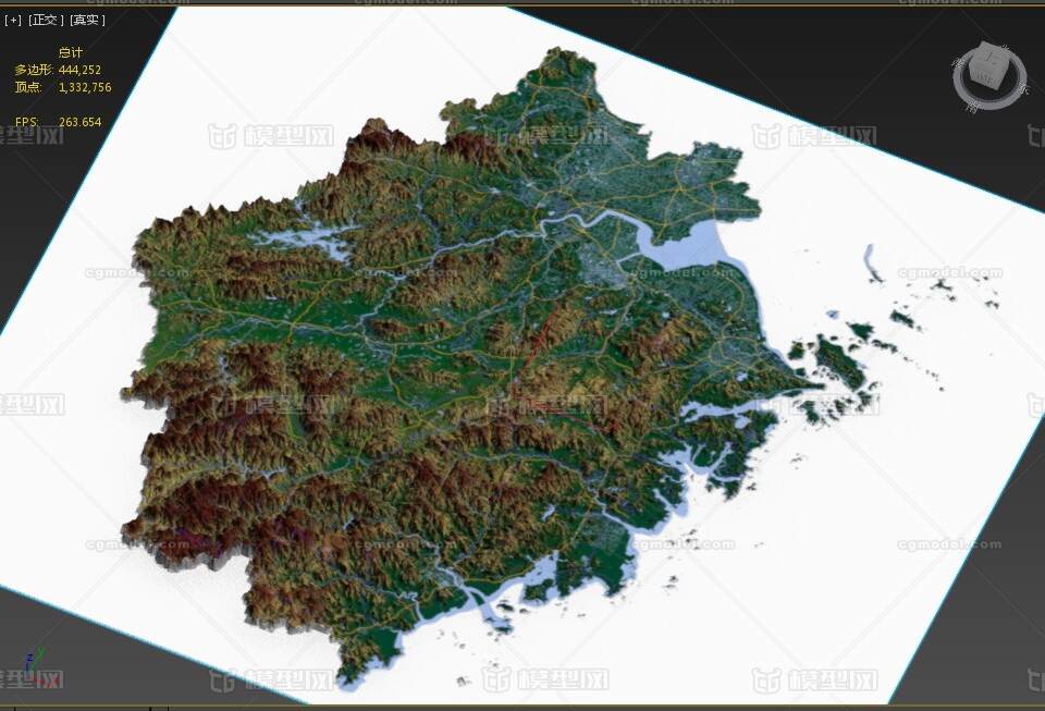 浙江省3d打印三维地形