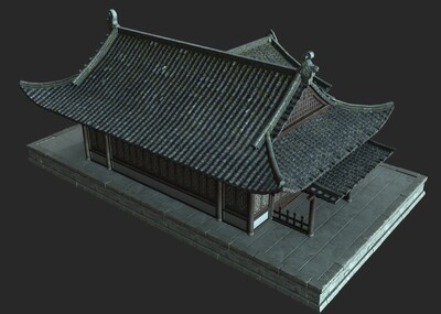 PBR 古建房子模型-历史建筑模型库-3ds Max(.max)模型下载-cg模型网