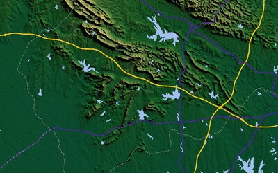 湖北省彩色3d三维地形