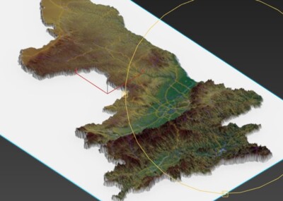 陕西省彩色3d三维地形