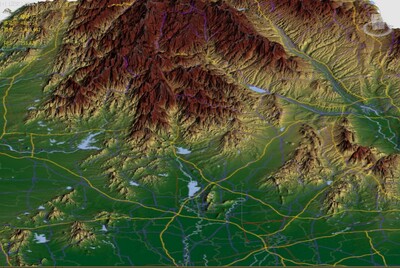 河南省彩色3d三维地形
