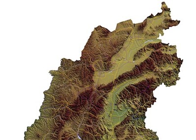 山西省彩色3d三维地形