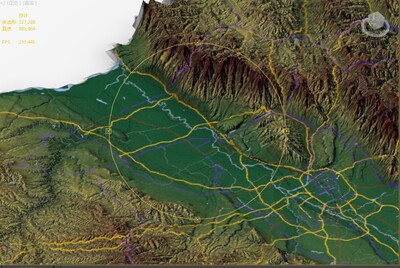 陕西省彩色3d三维地形