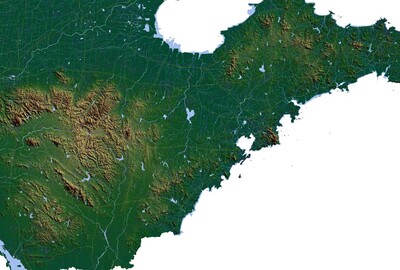 山東省彩色3d三維地形