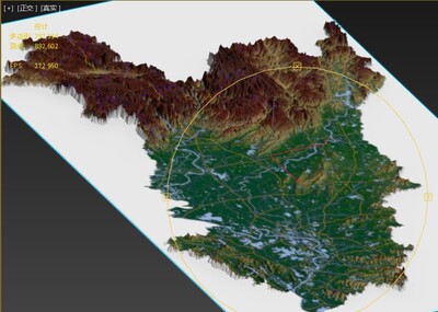湖北省彩色3d三维地形