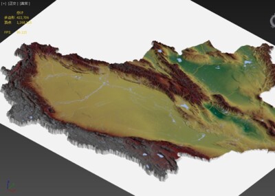 3d打印三維地形沙盤效果圖模型新疆地形 作者推薦模型