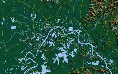 湖北省彩色3d三维地形