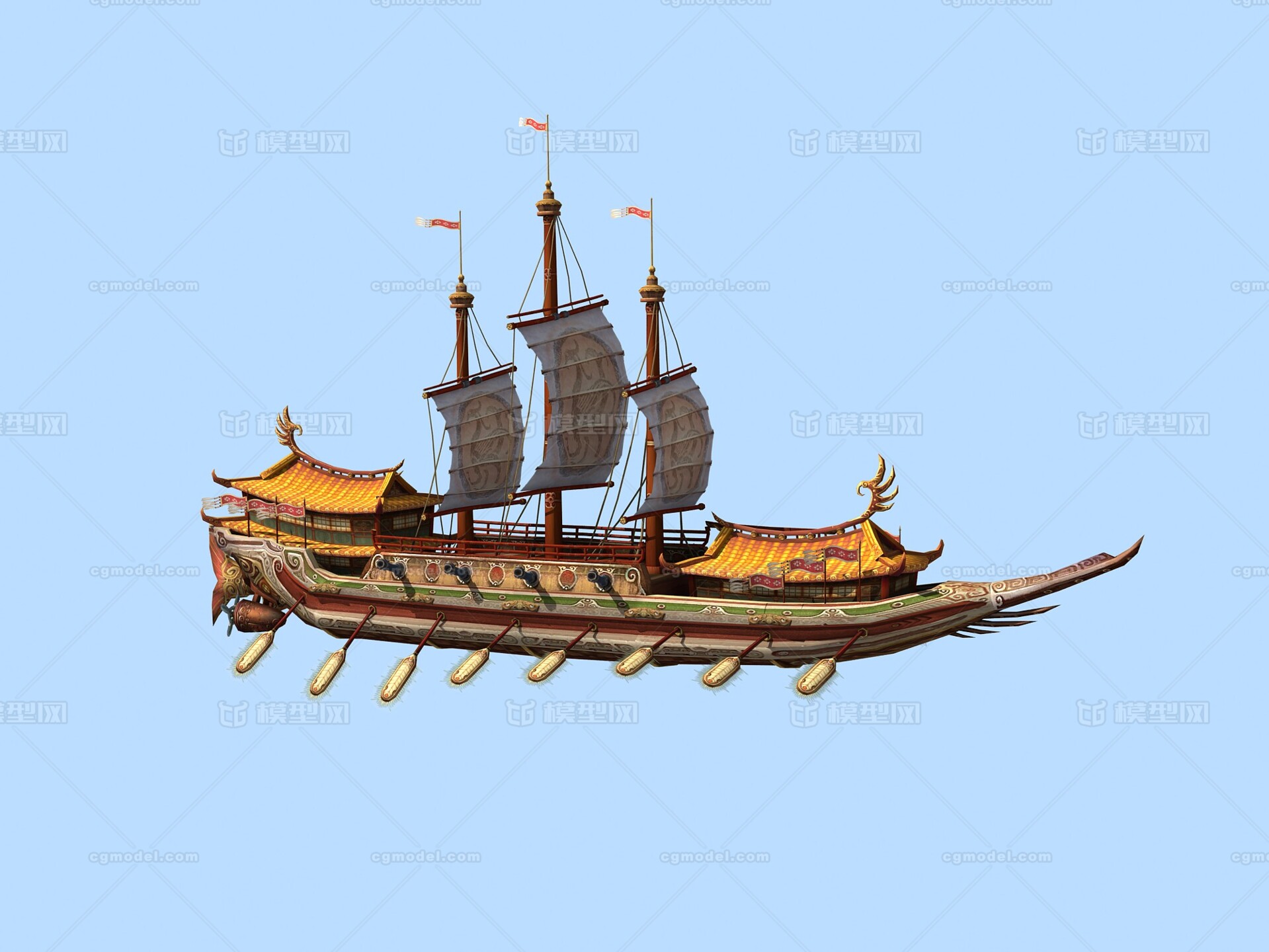 古船 木船模型-古代船/仿古船模型库-3ds Max(.max)模型下载-cg模型网