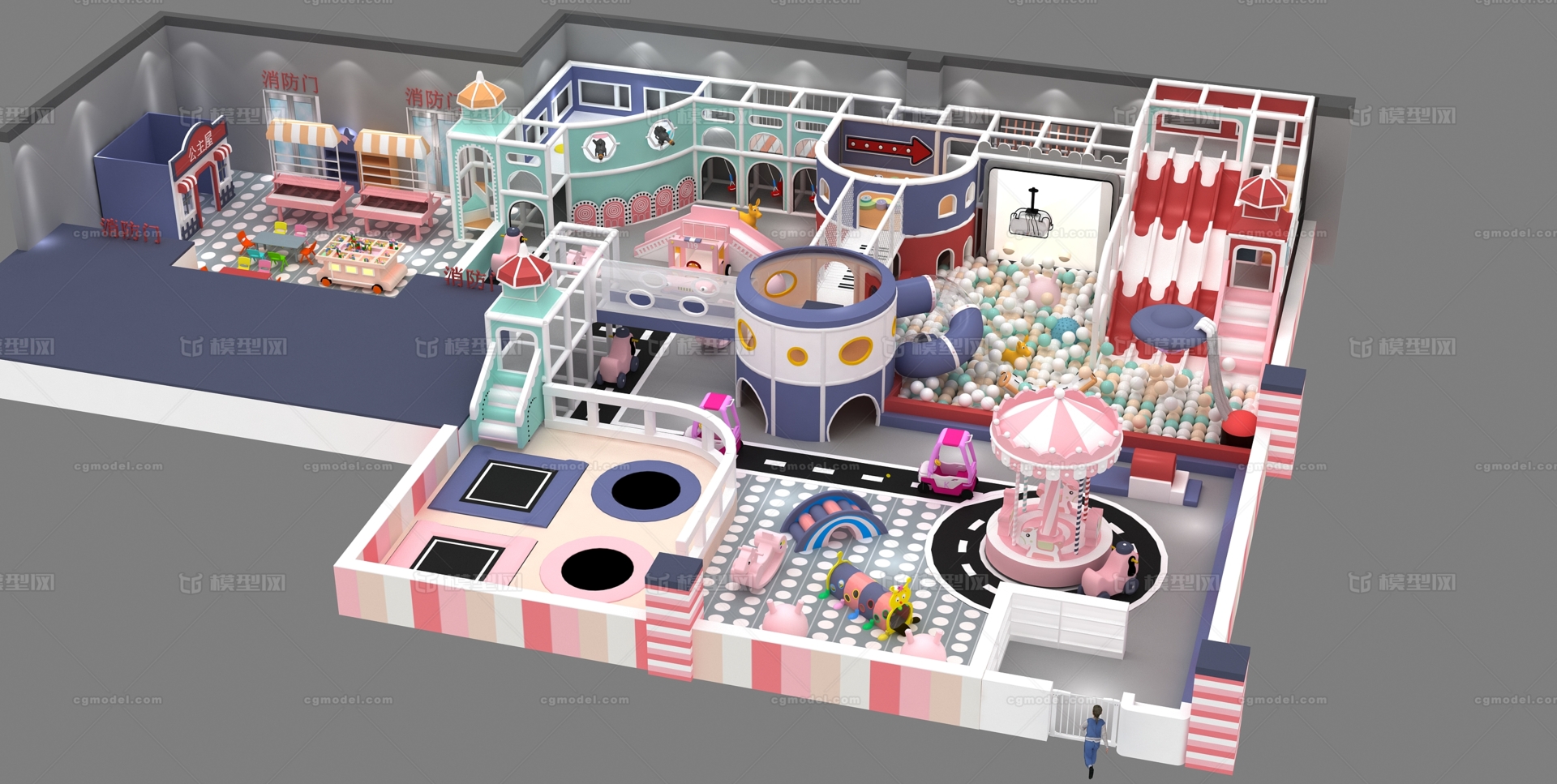 淘气堡儿童乐园马卡龙系列 淘气堡 儿童乐园 游乐园 游乐场 室内儿童
