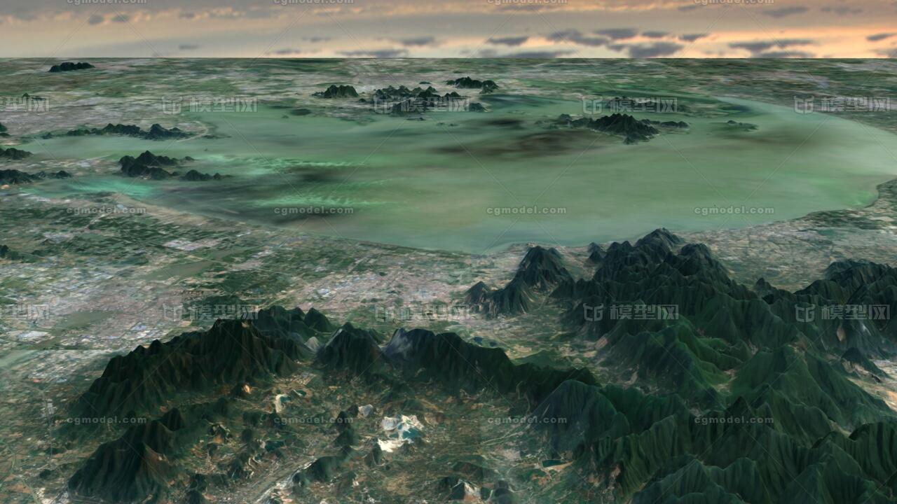 太湖3d模型 太湖山脉地形 太湖风景 中国第二大淡水湖
