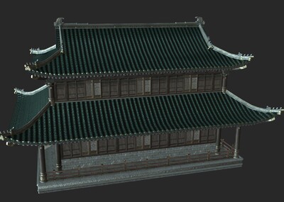 PBR 古建房子模型-历史建筑模型库-3ds Max(.max)模型下载-cg模型网