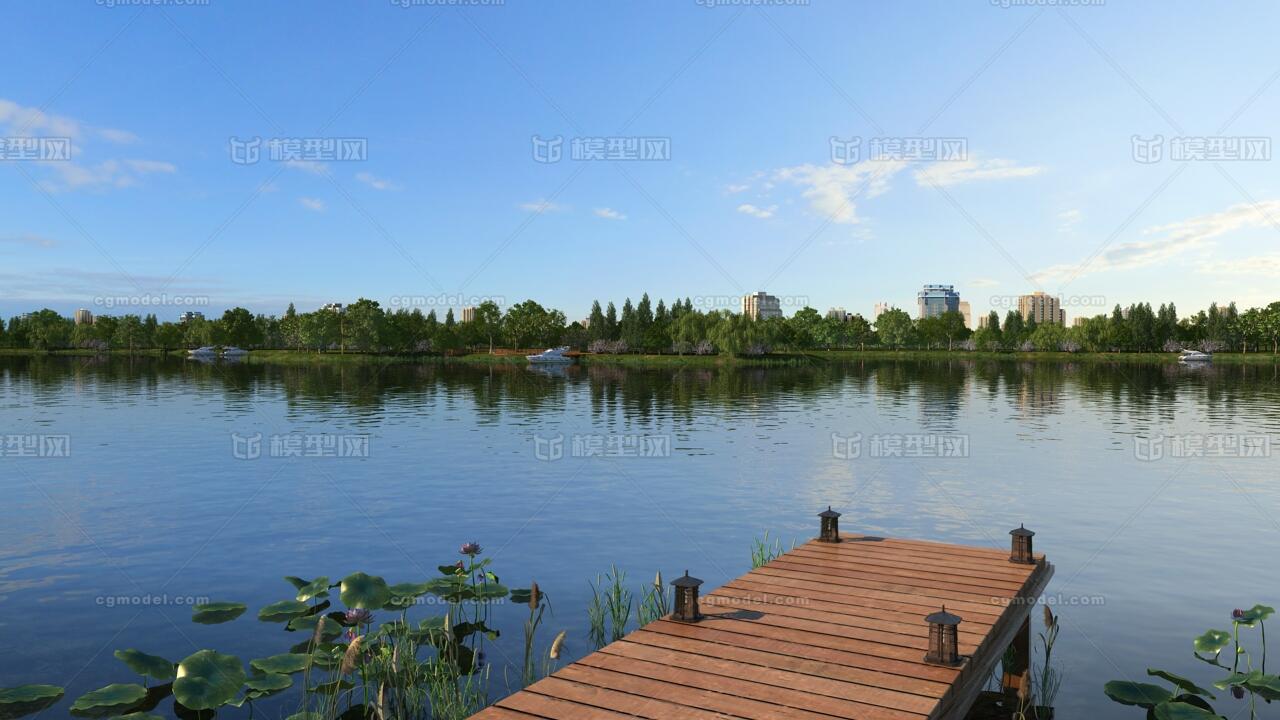 直接套用镜头,白天湖边河边小码头自然风景沿岸