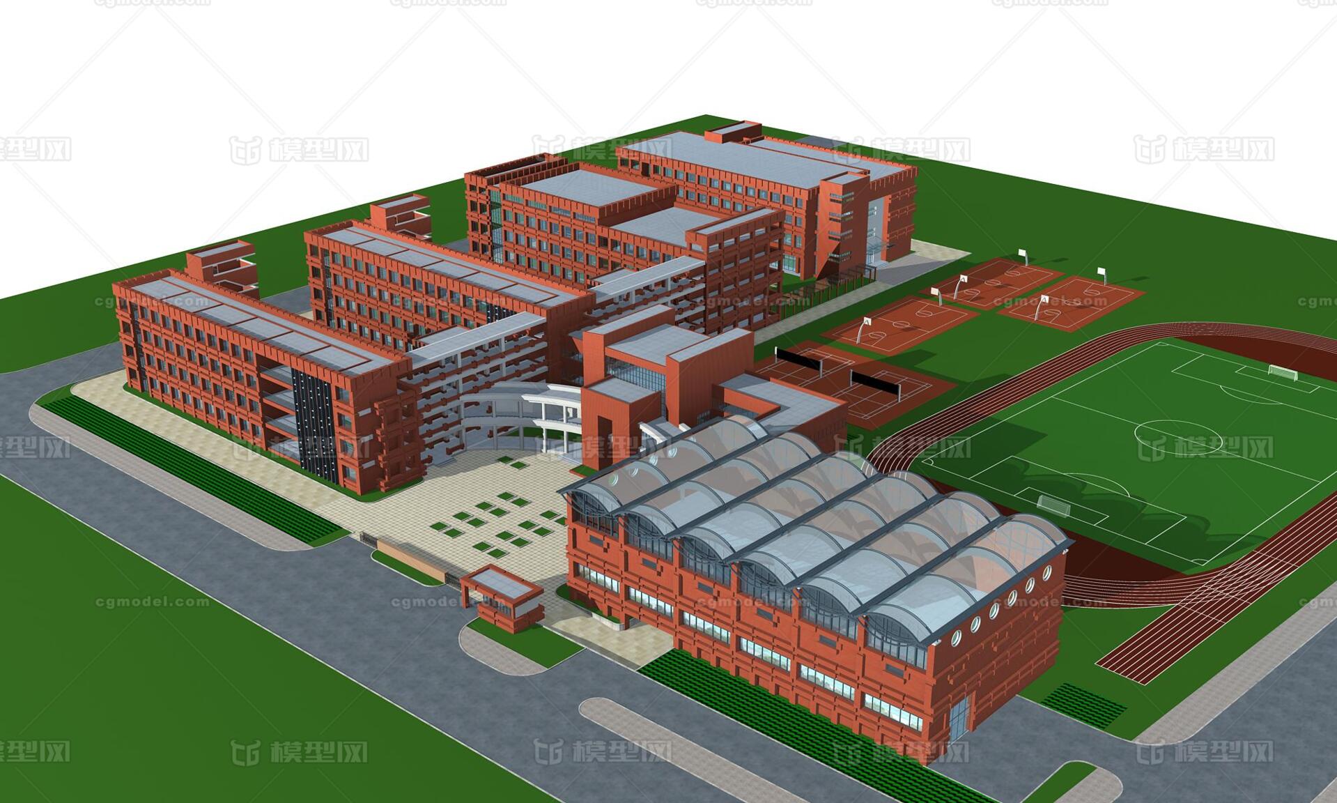 教学楼 建筑 建筑模型 学校 学校模型 中学