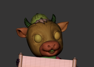 贺新春 牛年大吉 卡通牛 q牛 横幅 雕塑 带obj