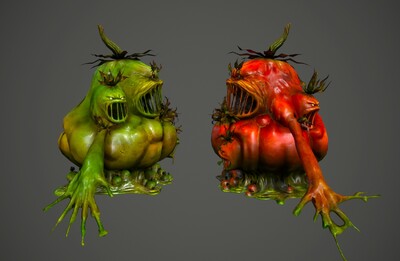 次世代 邪恶 植物精 番茄怪 简模 2k贴图 血潭怪物 monster