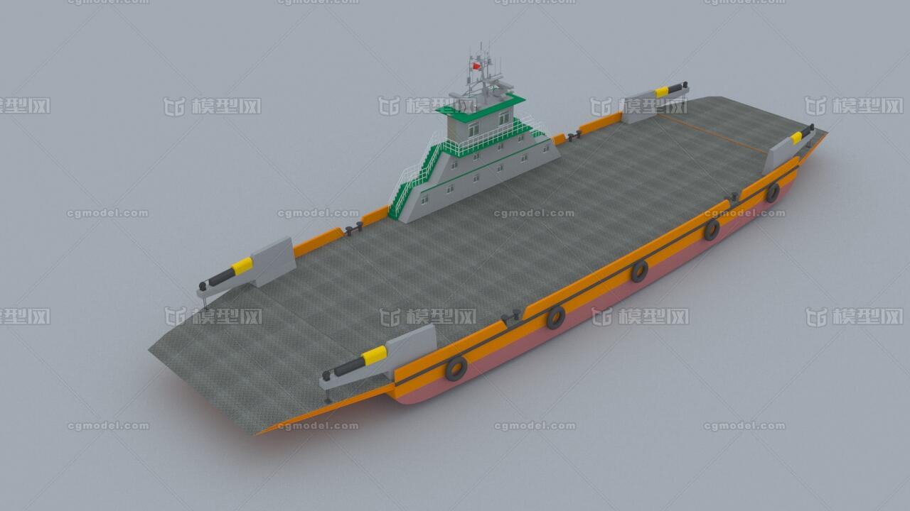 车客渡船低模模型-货运船模型库-3ds Max(.max)模型下载-cg模型网