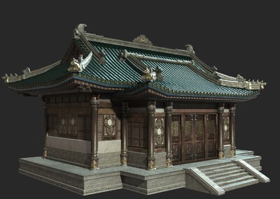 PBR 古建房子模型-古代场景模型库-3ds Max(.max)模型下载-cg模型网