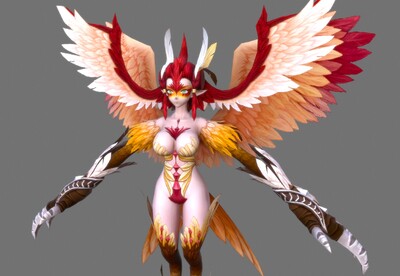 二次元 鹰身女妖王   简模  神话女妖王 queen