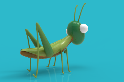 3d卡通 蚱蜢 蝈蝈 草蜢仔 蚱蜢 草蜢_cg_947作品_动物昆虫_cg模型网