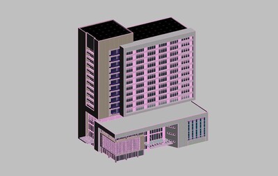 简单 建筑 建筑模型 医院 医院模型 现代建筑