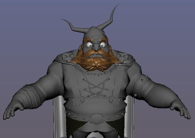 男人 牛角 披风 大叔 古代卡通_zppfengyu作品_人物男人_cg模型网