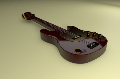 c4d建模-吉他_独狼0317作品_生活用具乐器_cg模型网
