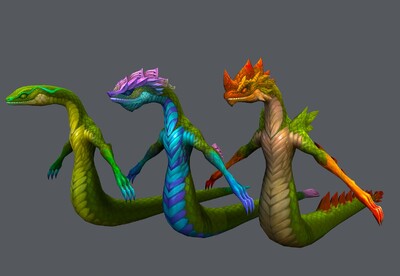 手绘 蛇怪 蛇人族 蛇妖 snake   神话 hydra