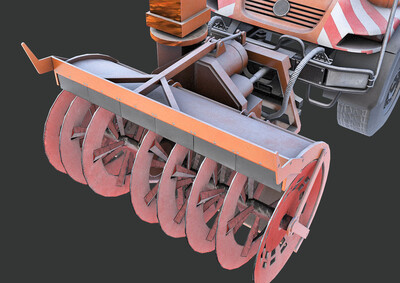 pbr次世代 铲雪车 雪车 道路清理 扫雪车 清理冰雪 特种车 工程车 除