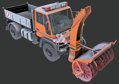 pbr次世代 铲雪车 雪车 道路清理 扫雪车 清理冰雪 特种车 工程车 除