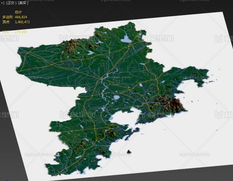 青岛市3d打印三维地形