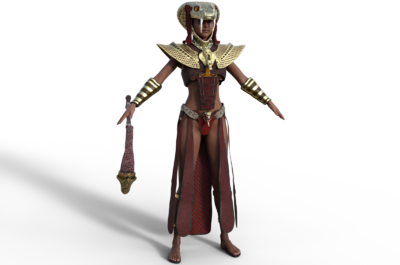 埃及 女法师 女战士 女祭祀 神职人员 法杖蛇头 黄金 铠甲 胸甲 大胸