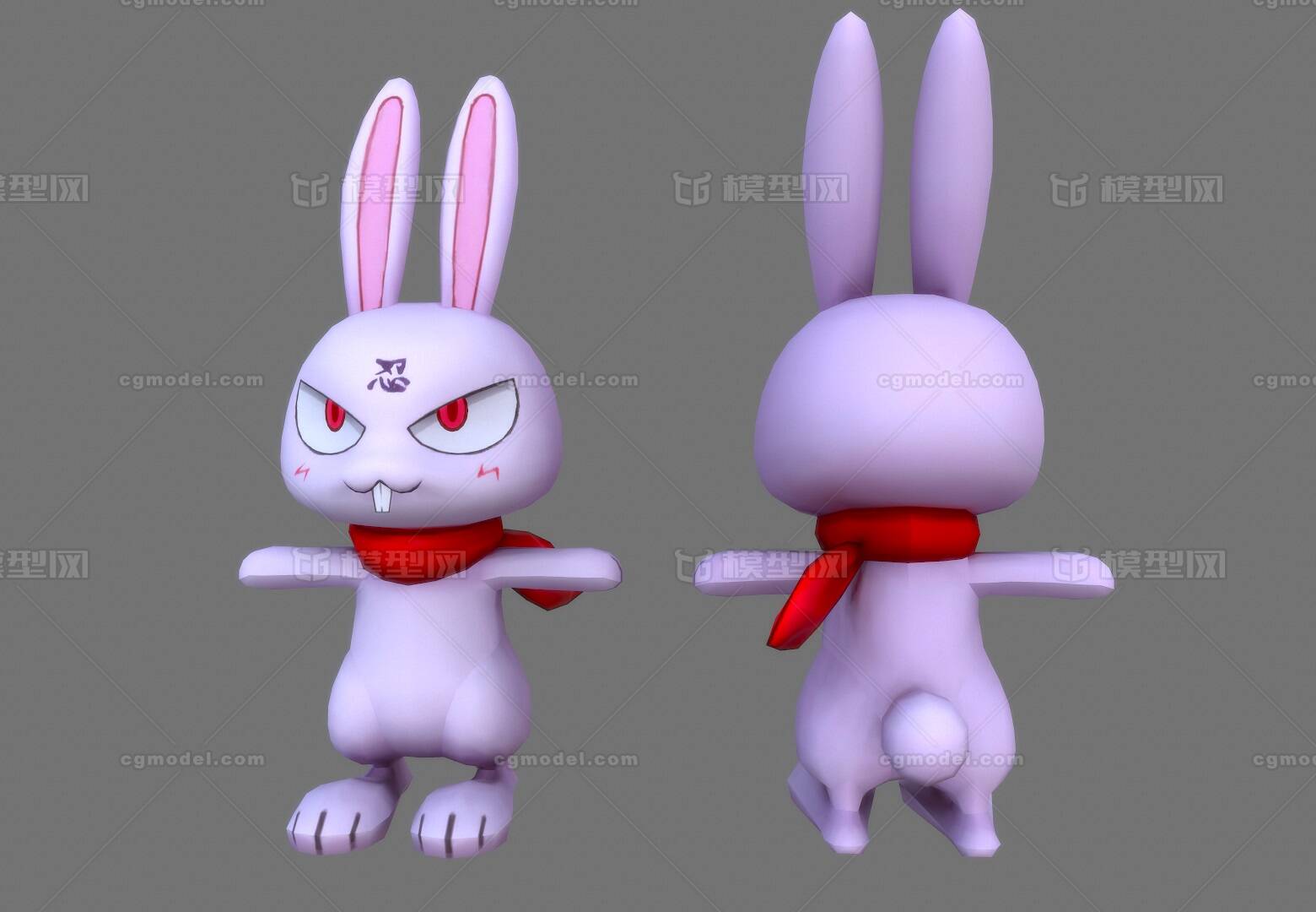 卡通 忍者小兔 手繪 忍者兔 rabbit ninja模型-哺乳模型庫-3ds max(.