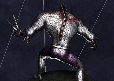 男人异形怪物恐怖肌肉写实