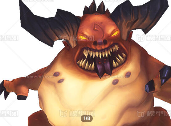 unity 手绘卡通怪物怪兽boss野兽恶魔带动画fbx