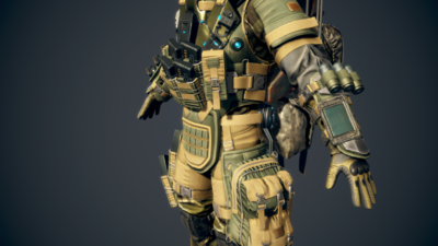 次世代 pbr 写实 超级士兵 科幻 外骨骼 背负式飞行推进器 4k高清纹理