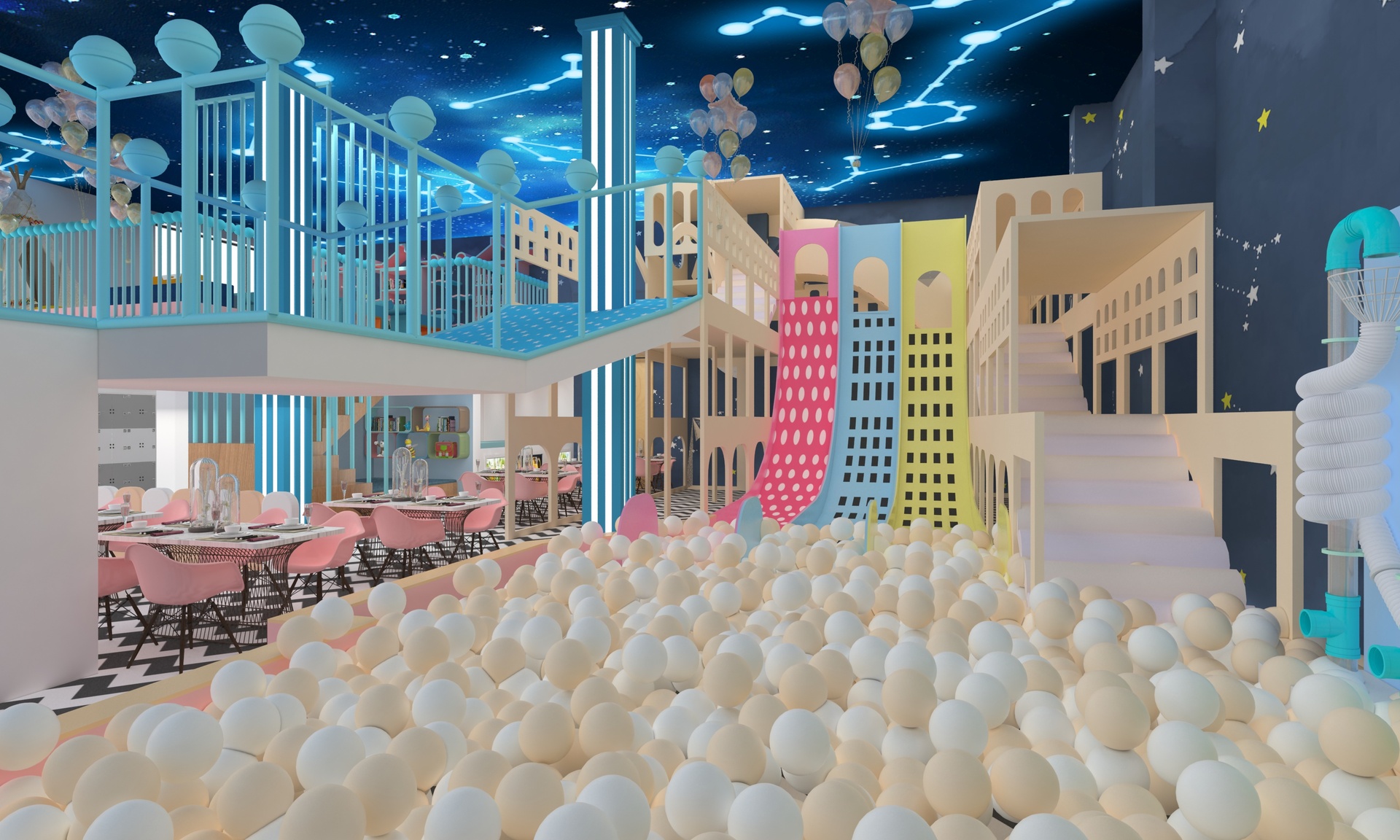 室内儿童亲子餐厅淘气堡游乐园儿童亲子乐园