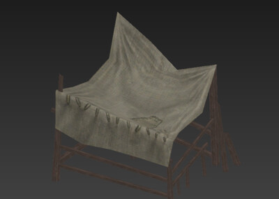 游戏 古代 帐篷 棚子 竹棚 小贩 摊位 当铺 商人 遮雨棚 ,超低面