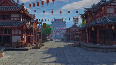 古代街道 古代房子模型-古代场景模型库-Maya(.ma/.mb)模型下载-cg模型网
