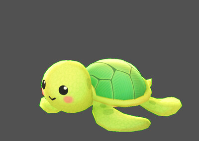 手绘卡通q版小乌龟可爱动物fbx